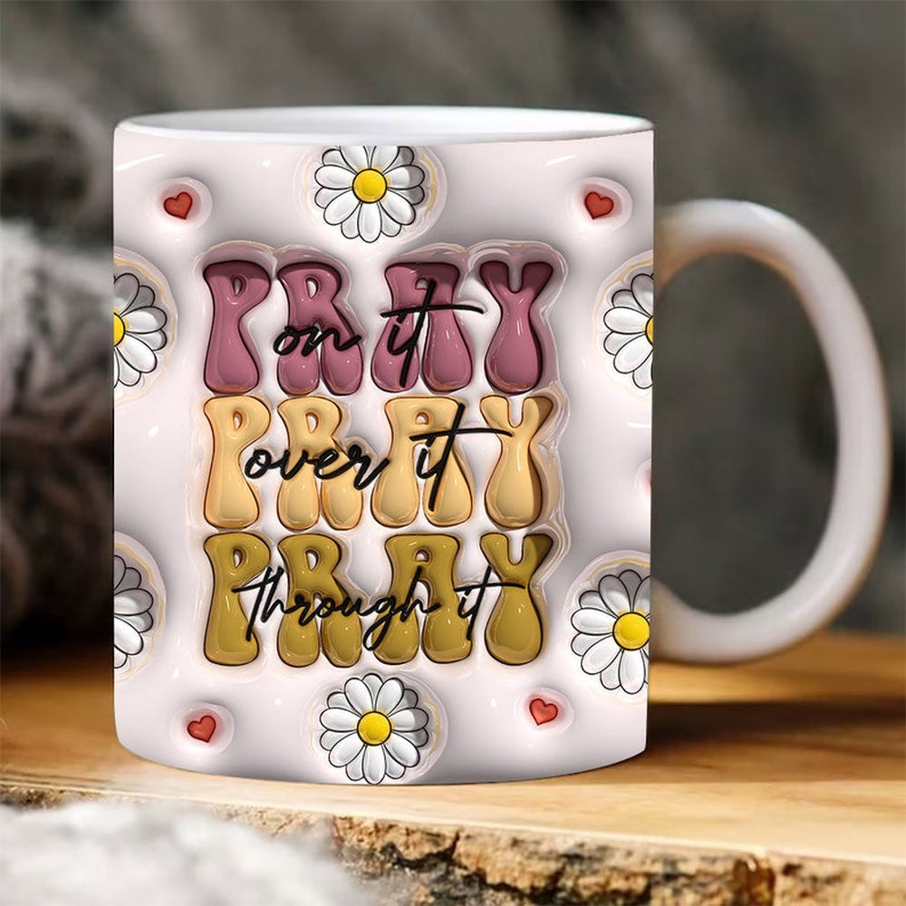 Christian 3D Mug, 3D Faith Bible Verse Inflated Mug, Bible Verse Inflated Mug, 3D Jesus Mug, Religious 3D Mug