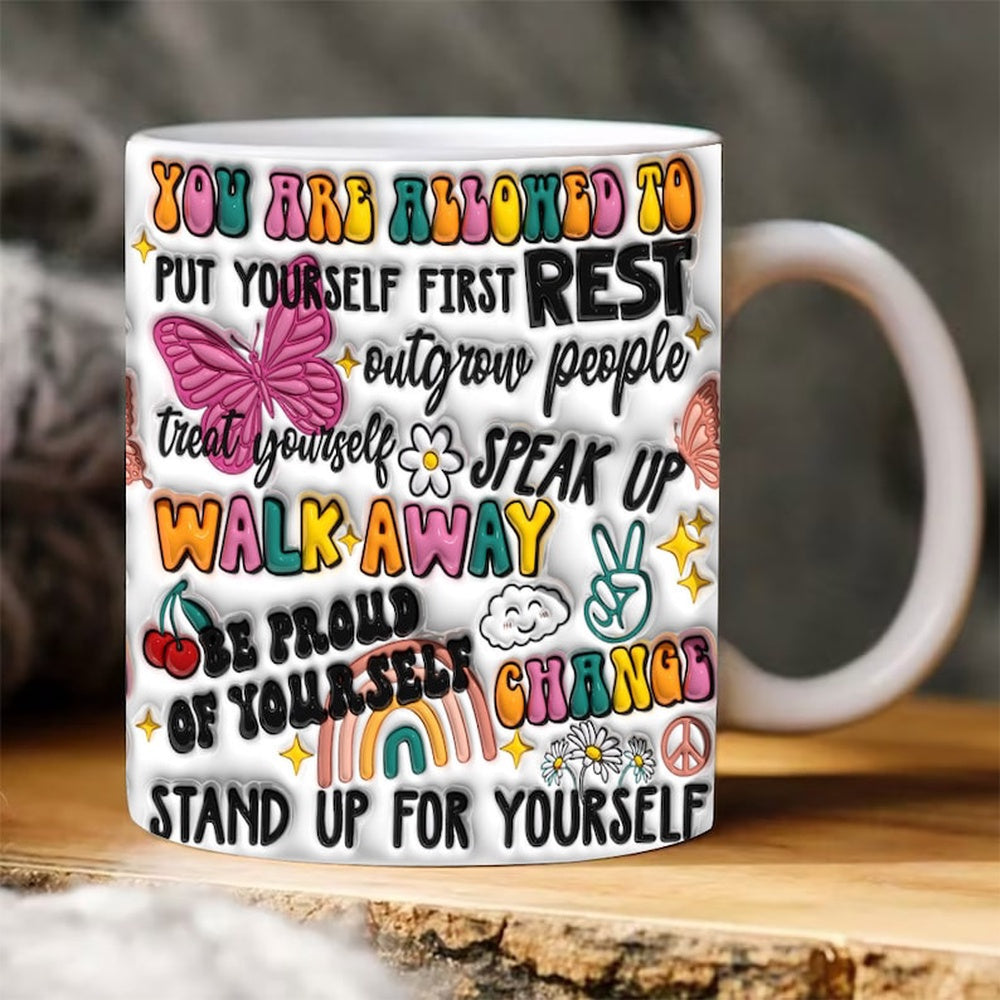 Christian 3D Mug, 3D You Are Allowed To Infalted Mug, Bible Verse Inflated Mug, 3D Jesus Mug, Religious 3D Mug