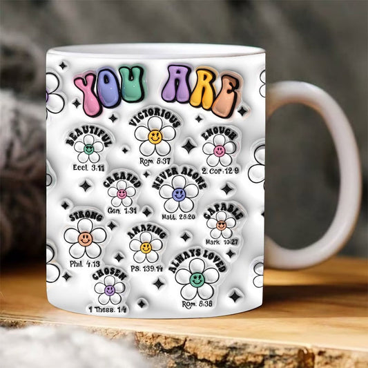 Christian 3D Mug, 3D You Are Bible Inflated Mug, Bible Verse Inflated Mug, 3D Jesus Mug, Religious 3D Mug