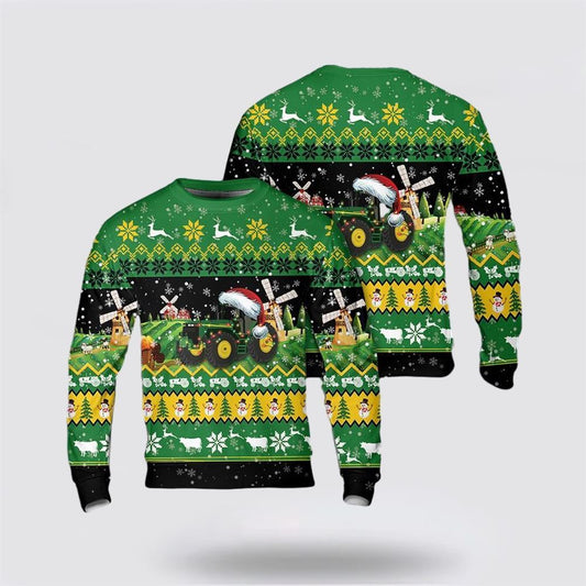Farmers Sweater, Farm Tractor Christmas Ugly Christmas Sweater, Christmas Crewneck Sweater, Winter Farm Fashion