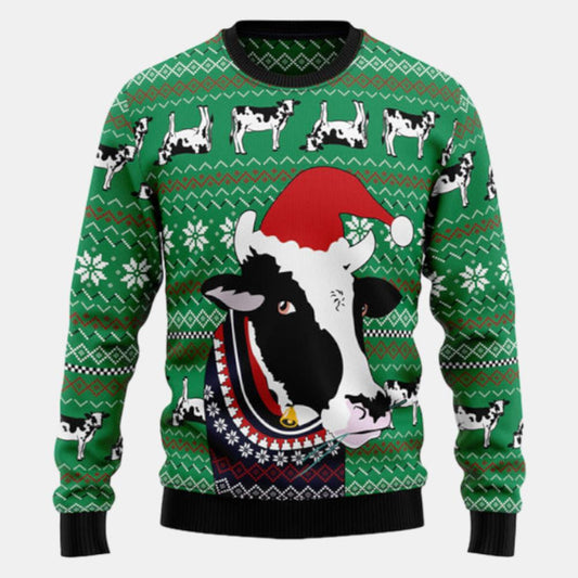 Funny Cow Ugly Sweater - Christmas sweater gift