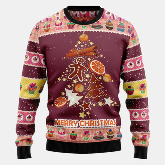 Gingerbread Christmas Tree Ugly Sweater - Christmas sweater gift