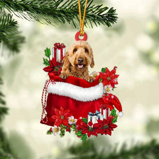 Goldendoodle In Gift Bag Christmas Ornament, Christmas Gift, Christmas Tree Decorations, Christmas Ornament 2023