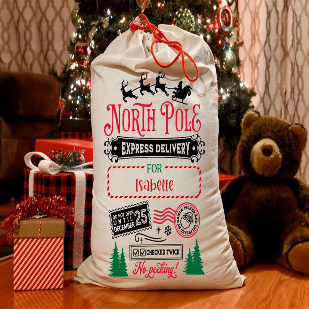 North Pole Express Delivery Christmas Sack, Gift For Chidren, Christmas Bag Gift, Christmas Gift 2023