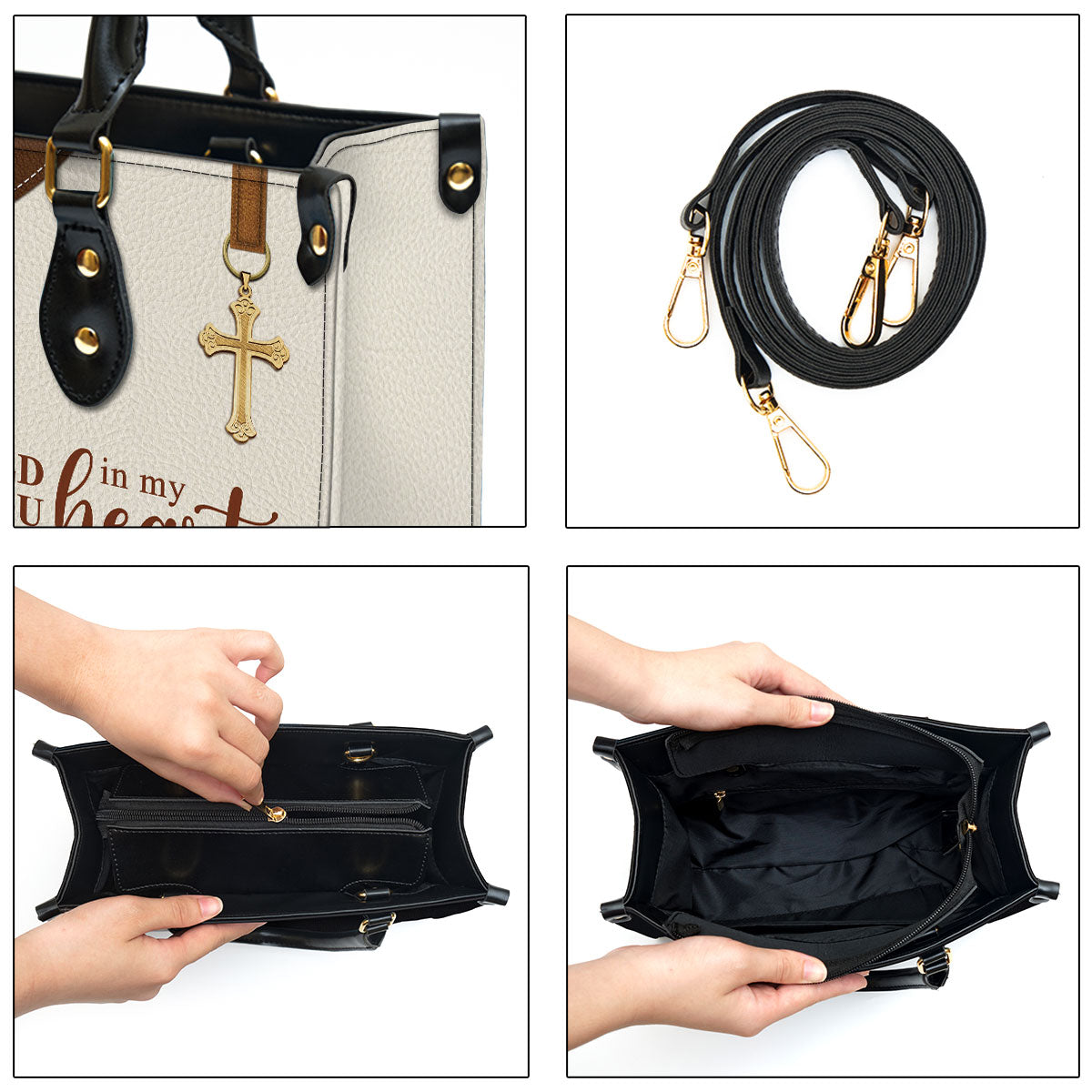 Personalized Cardinal Bird Leather Handbag, I‘ll Hold You In My Heart Leather Bag, Gifts For Women Of God