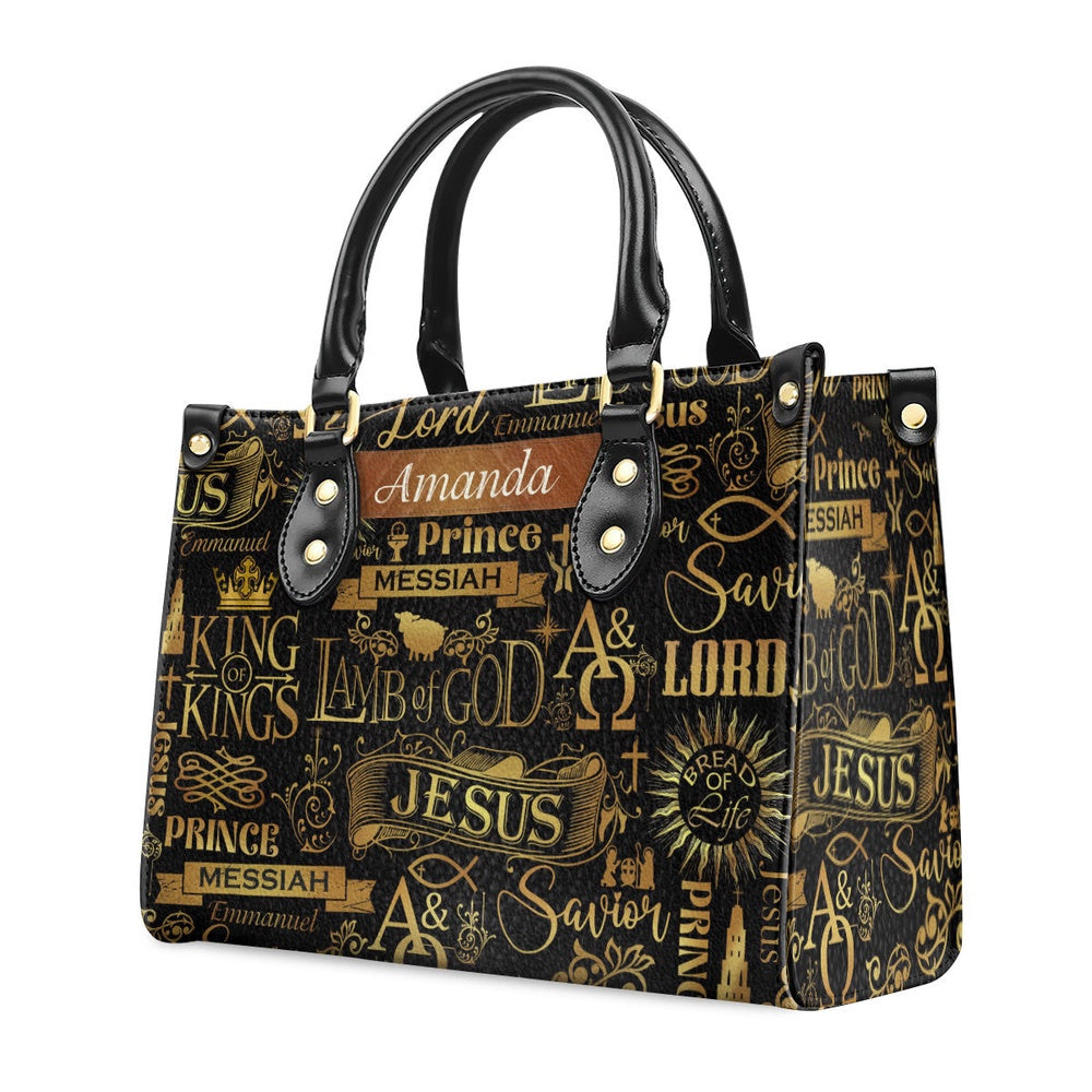 Personalized Christian Leather Bag, Lamb Of God Leather Handbag, Faith Handbag