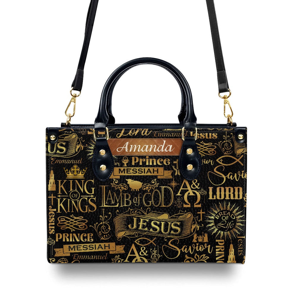 Personalized Christian Leather Bag, Lamb Of God Leather Handbag, Faith Handbag