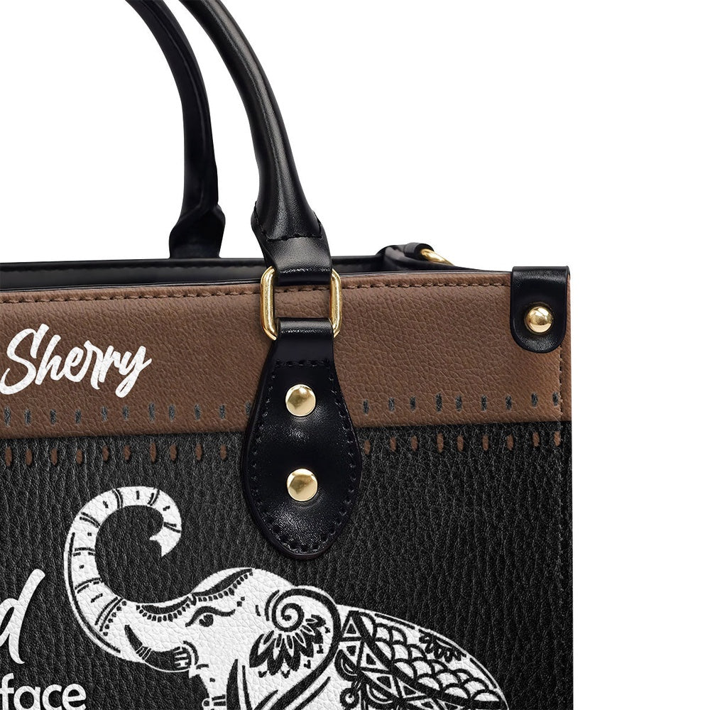 Personalized Christian Leather Bag, Unique Personalized Elephant Leather Handbag - May The Lord Make His Face Shine On Yo, Faith Handbag