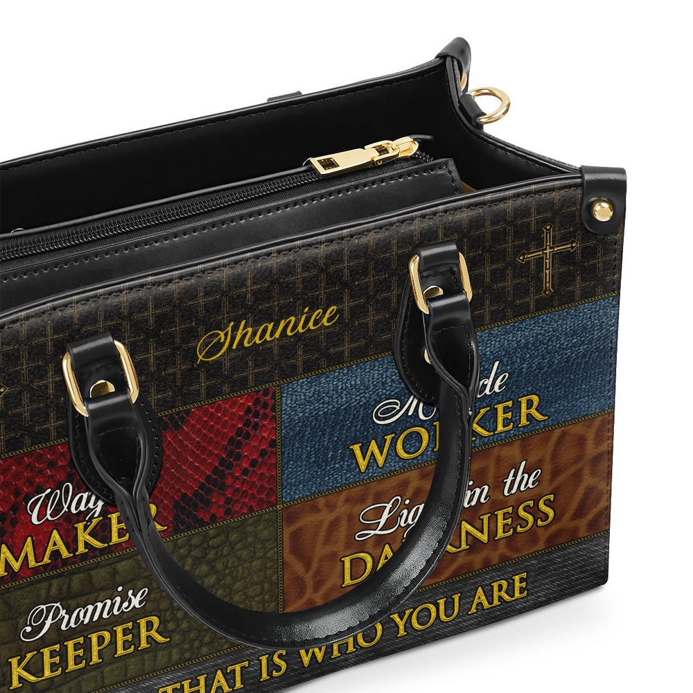 Personalized Christian Leather Bag, Way Maker - Personalized Leather Handbag, Faith Handbag