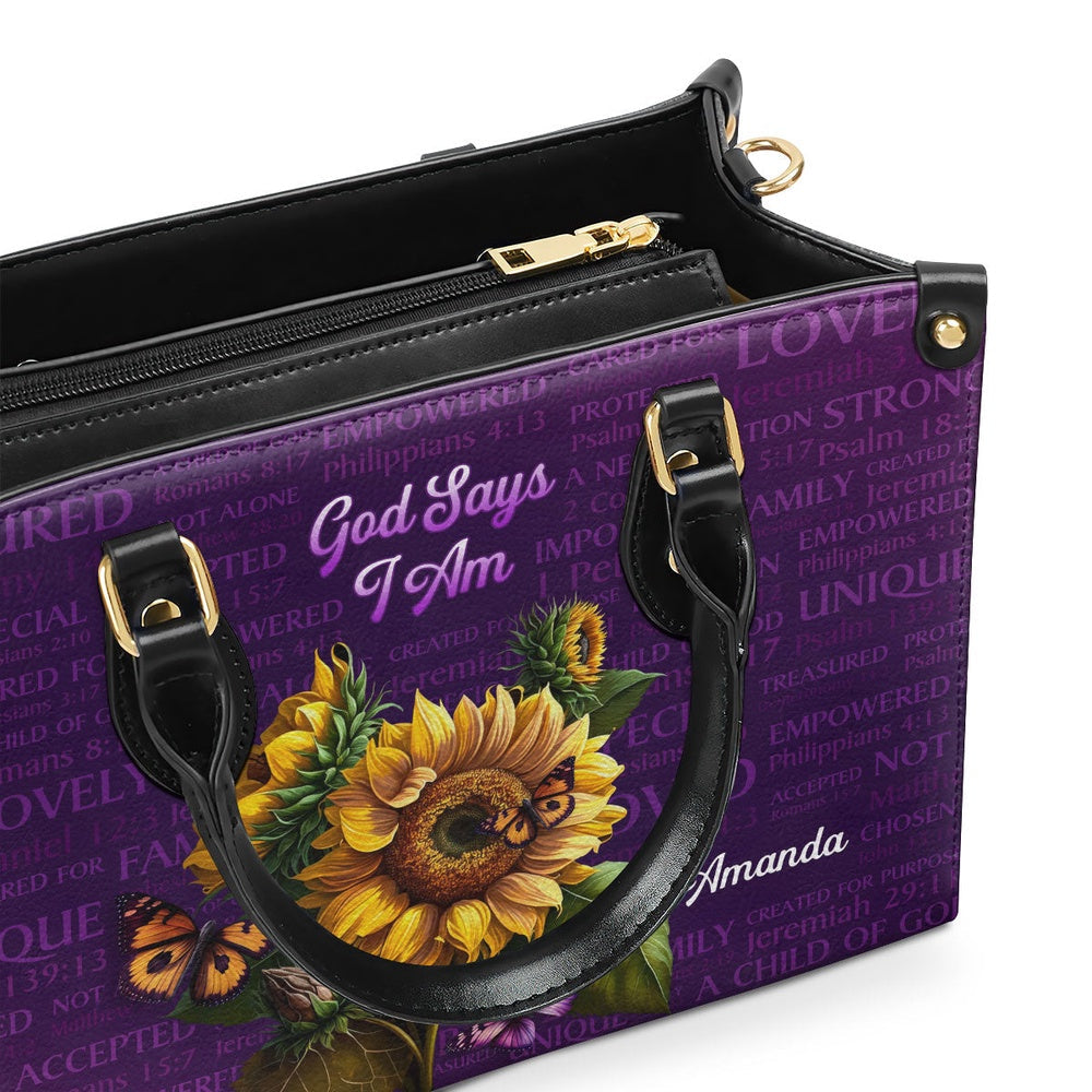 Personalized Christian Leather Bag, What God Says About You Leather Handbag, Religious Gift For Christian Ladies, Faith Handbag