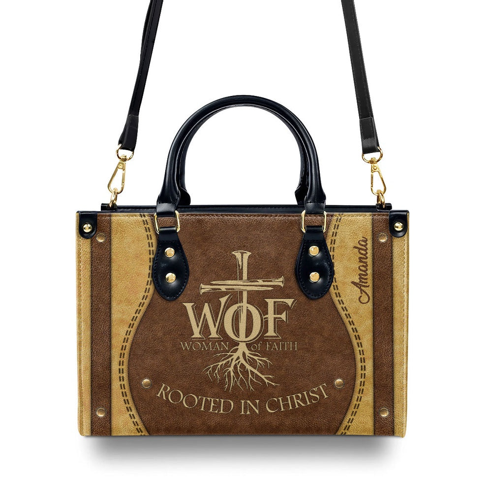 Personalized Christian Leather Bag, Woman Of Faith - Beautiful Personalized Lion Leather Handbag, Faith Handbag
