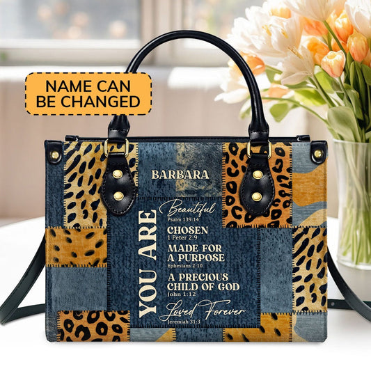 Personalized Christian Leather Bag, You Are Made For A Purpose Leather Handbag, Gift For Christian Friends, Faith Handbag
