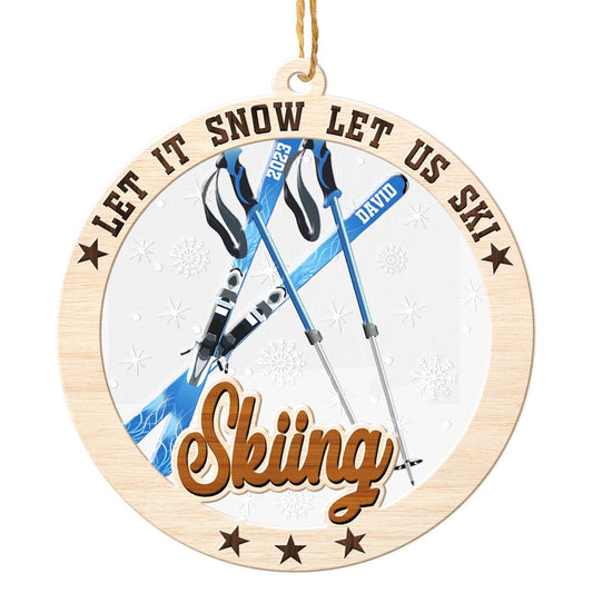 Personalized Skiing Christmas Ornament, Sports Christmas Ornament, Christmas Tree Ornaments