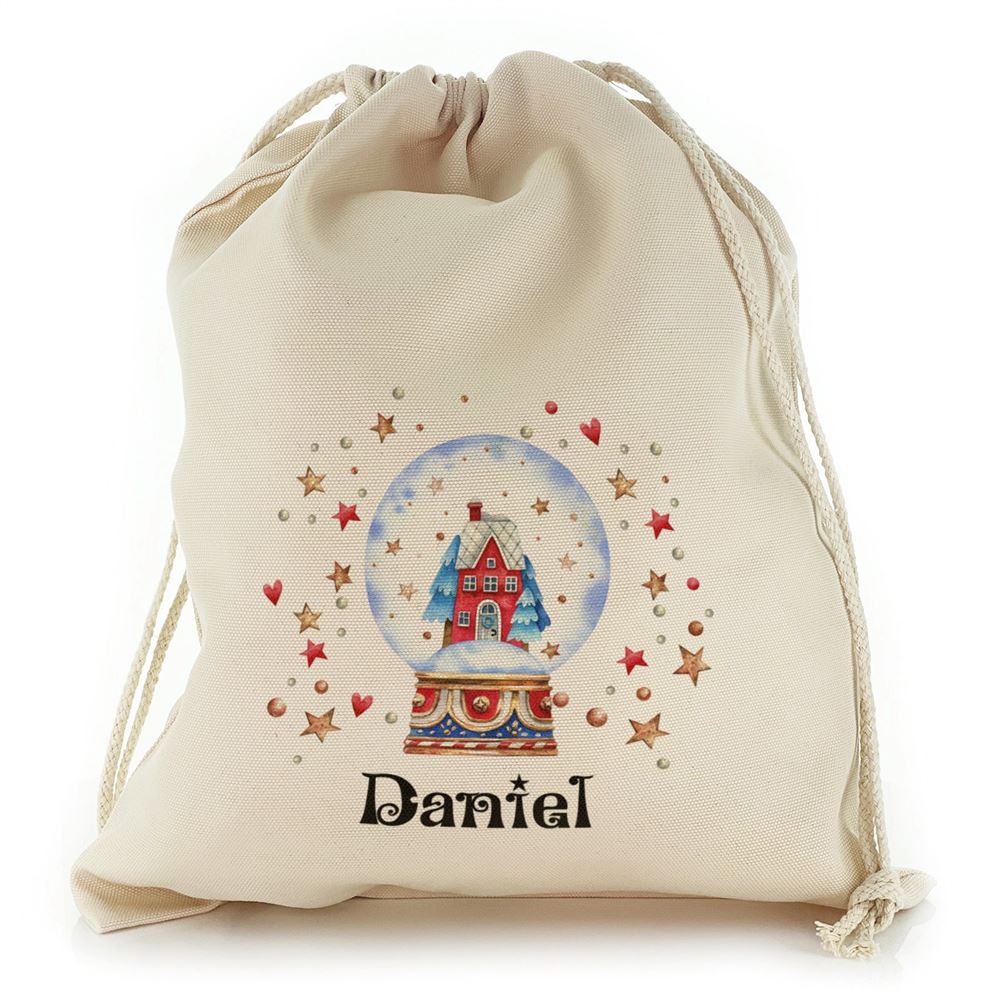 Snowy Christmas House Snow Globe Christmas Sack, Gift For Chidren, Christmas Bag Gift, Christmas Gift 2023