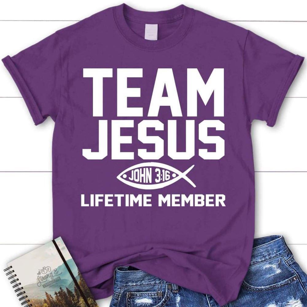 Team Jesus Lifetime Member Womens Christian T Shirt, Jesus Shirts, Blessed T Shirt, Bible T shirt, T shirt Women