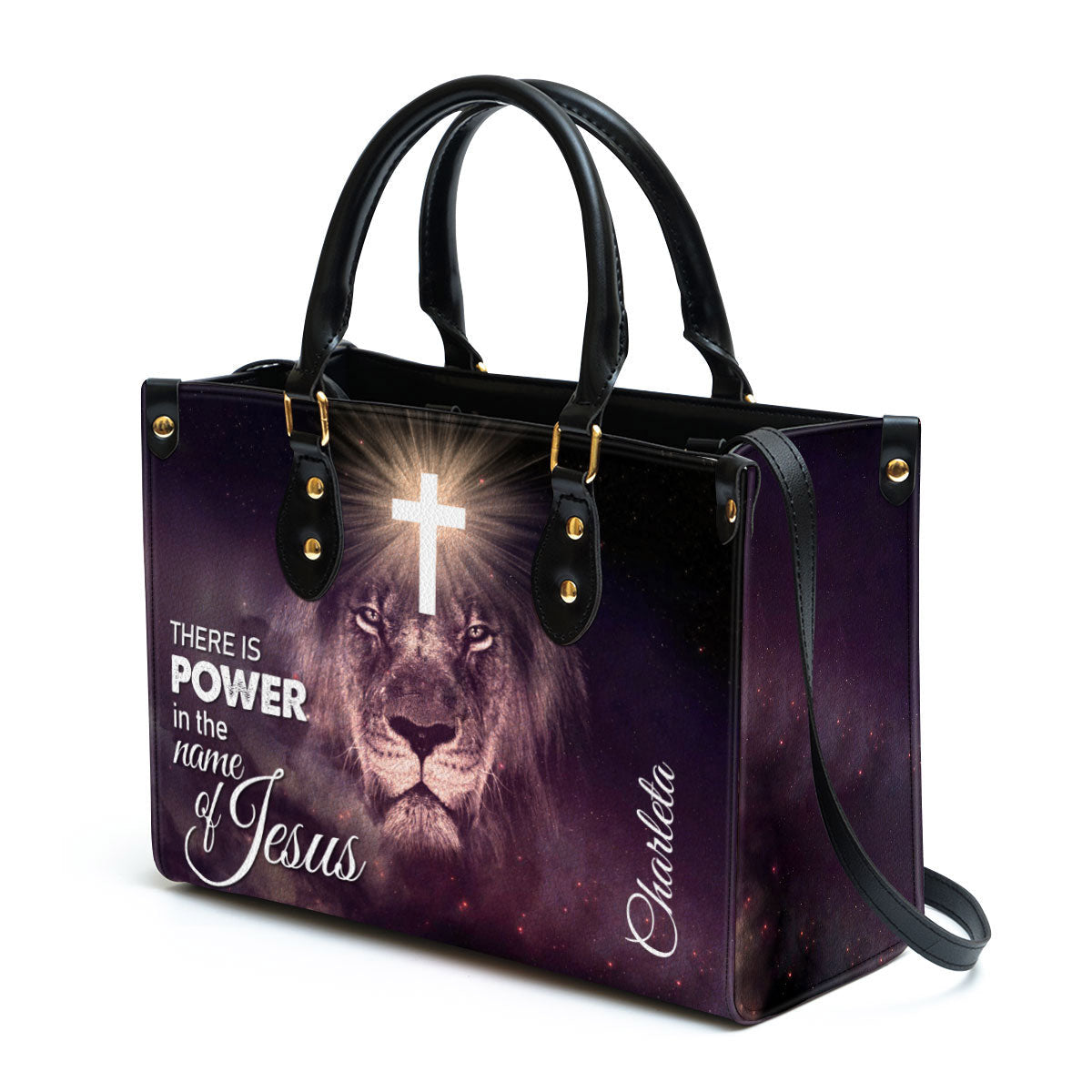 There Is Power In The Name Of Jesus Beautiful Personalized Leather Bag For Women, Religious Gifts For Women