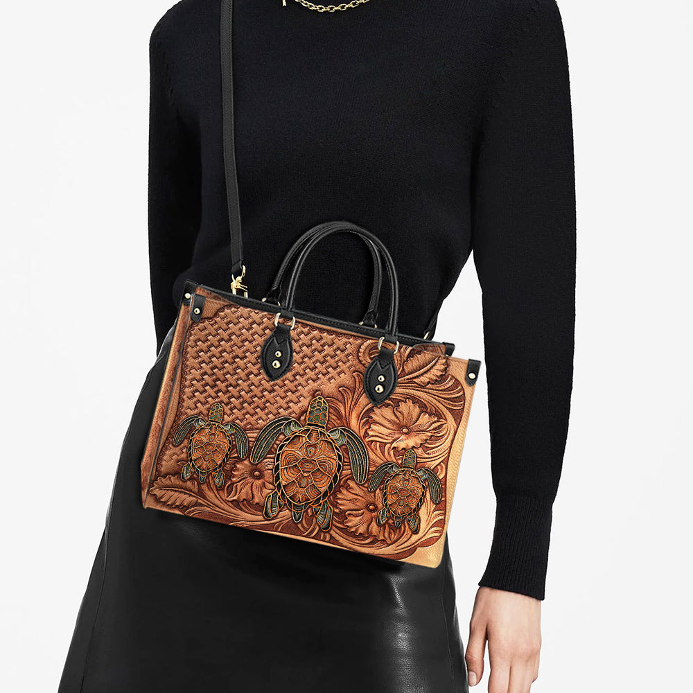 Turtle Leather Bag, Gift Ideas For Turtle Lovers, Women's Pu Leather Bag