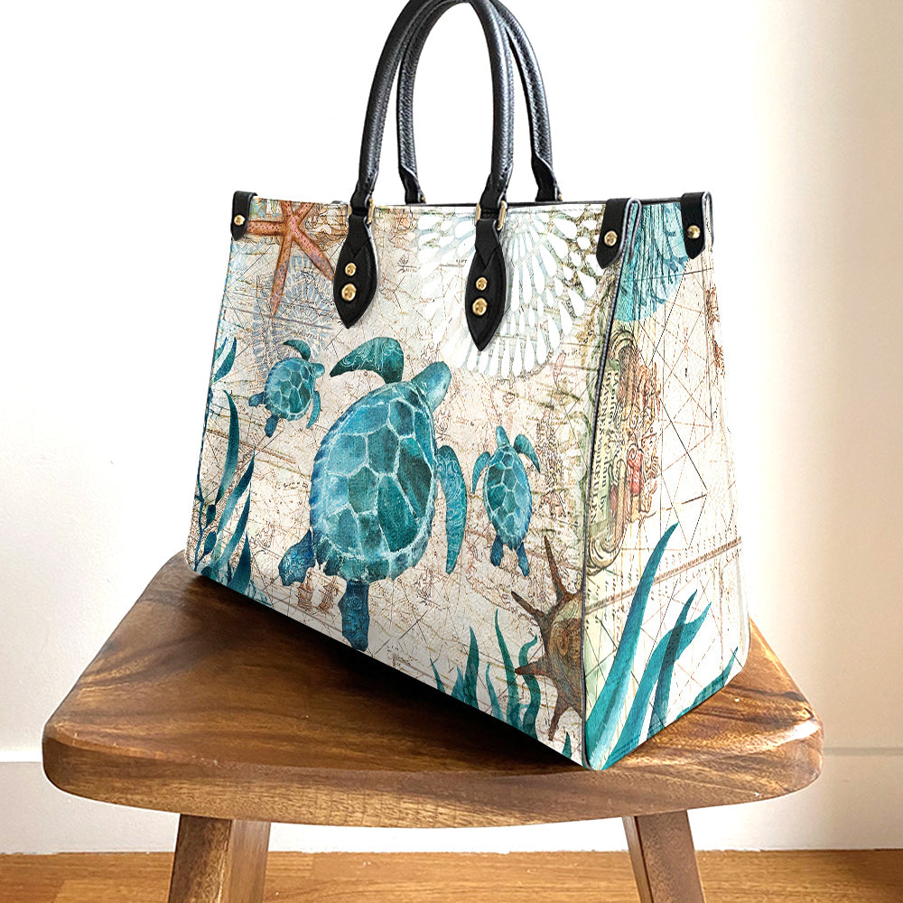 Turtle Pu Leather Bag, Gift Ideas For Turtle Lovers, Women's Pu Leather Bag
