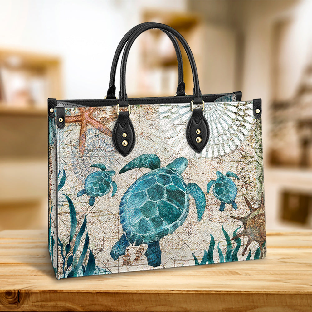 Turtle Pu Leather Bag, Gift Ideas For Turtle Lovers, Women's Pu Leather Bag
