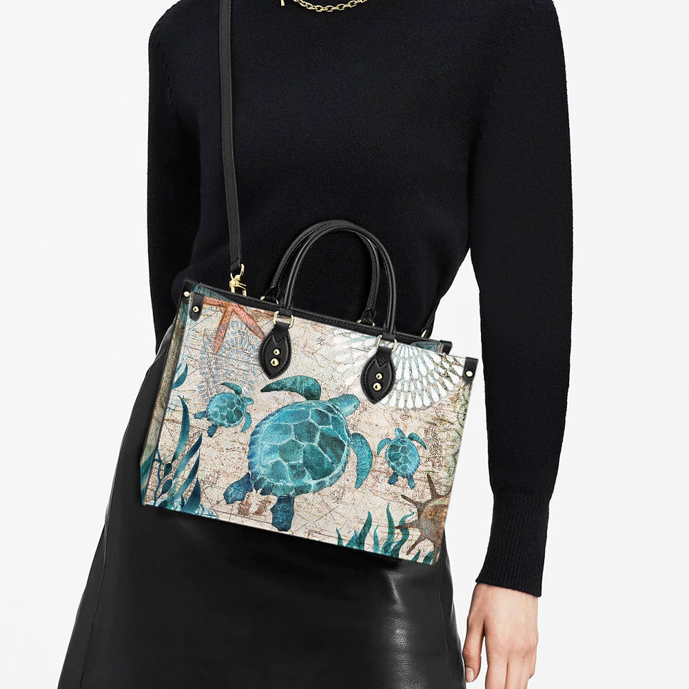Turtle Pu Leather Bag, Gift Ideas For Turtle Lovers, Women's Pu Leather Bag